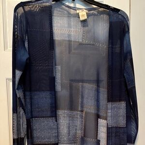 Sheer Duster with Denim-like pattern